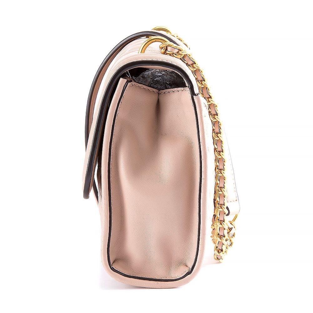 Authentic TORY BURCH Fleming Chain Shoulder Bag Purse Leather Pink - Picture 2 of 7